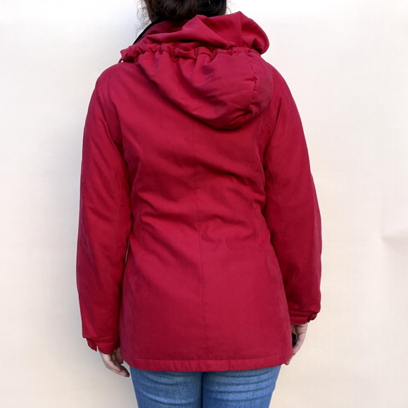 Vintage JNY Jones New York Jacket Women's S Red Removable Hood Full Zip 90s - Picture 12 of 15